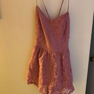 Pink lace romper